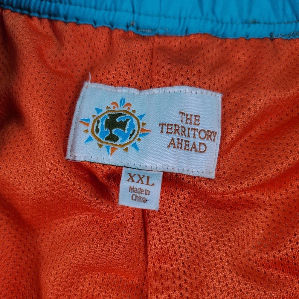 The Territory Ahead Mens XXL Salmon Pink Mesh Lined‎ Swim Trunks Board Shorts